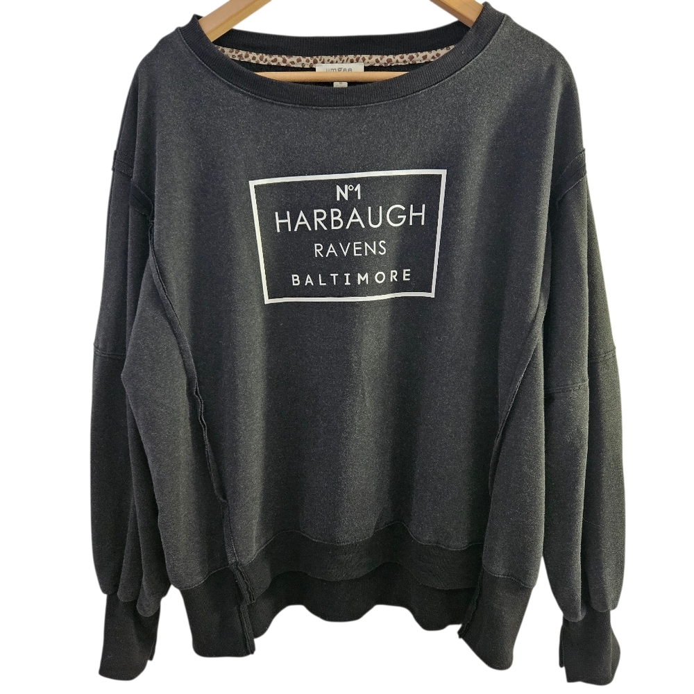 Umgee Black Harbaugh Ravens Baltimore Pullover Sweatshirt